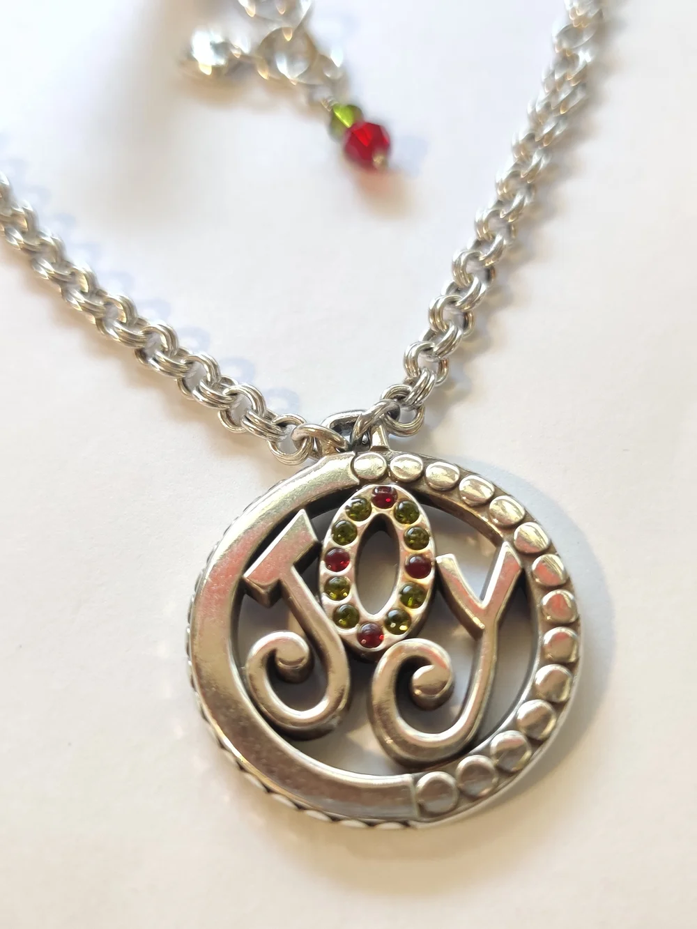 Brighton Holiday Joy Silver-Tone Pendant Necklace with Red Accent